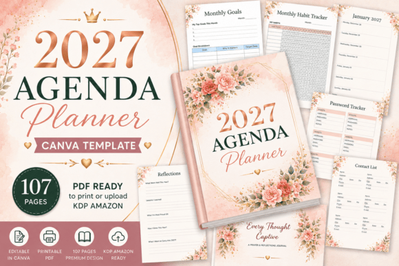 Download 2027 Agenda Planner | Canva Template - 2027 Collection