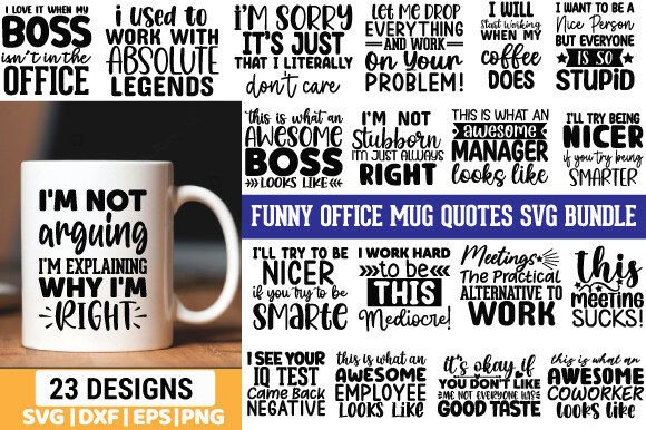Download Funny Office Mug Quotes SVG Bundle - Mug Collection