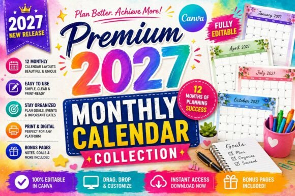 Download Premium 2027 Monthly Calendar Collection - 2027 Collection