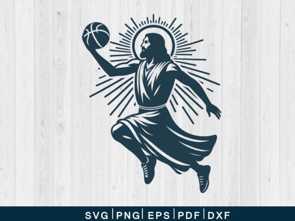 Download Jesus Playing Basketball Svg Vector File - Premium Bundle