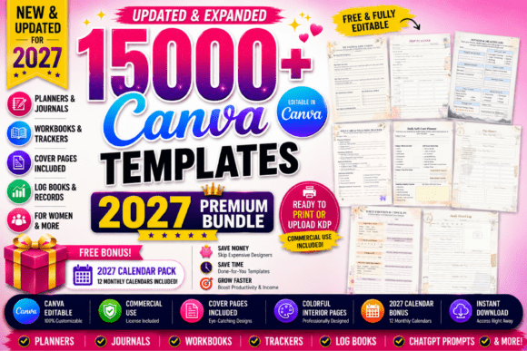 Download 15000+ Canva Templates | 2027 KDP Bundle - 2027 Collection