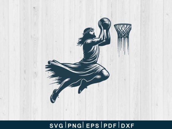 Download Jesus Playing Basketball Svg Vector File - Premium Resources