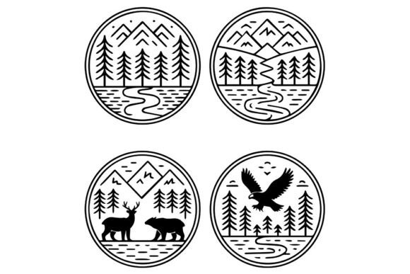 Download Woodland Nature SVG -Forest Trees, Deer, - Nature Collection